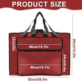 UieaMsio Drawing Board Carry Bag, Sketch Pad Organiser, Waterproof Art Bag, Portable Art Portfolio Carry Bag, with Shoulder Strap, Transport Bag for Sketch Artists, red, /