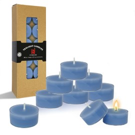 Ocean Sea Salt Scented Tealight Candles, Blue Scent Tea Lights Candles Clear Cup, 24 Pack Colored Tealights Candle, 6 Hour Burn Time Tea Candles for Party, Decor, Spa, Shabbat