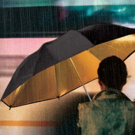 Suck UK Black And Gold Windproof Umbrella | Travel Umbrella | Lightweight Compact Umbrella | Folding Umbrella | Manual Telescope Umbrella | Strong Umbrella | Handbag Essentials