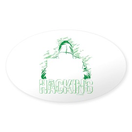 CafePress Hacker Computer Code Hacking Cybersecurity Sticker Oval Car Bumper Sticker