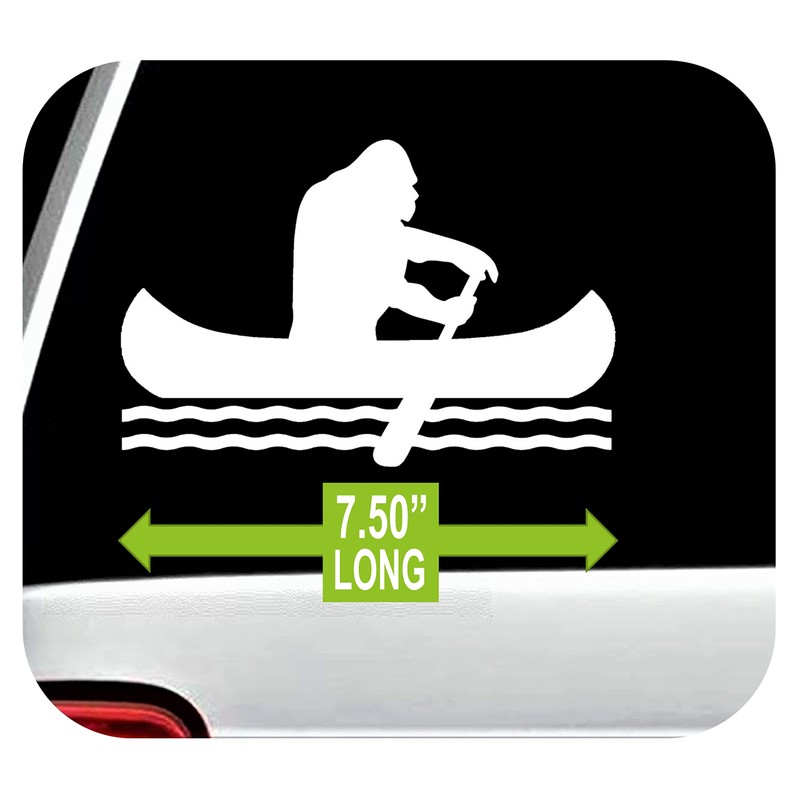 C1155 Bigfoot Sasquatch Canoe Decal Sticker