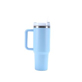 DeepCrush 40oz Tumbler With Handle And Straw,Insulated Stainless Steel Double Wall Spill Proof Water Bottle water bottle hot and cold tumbler thermal mug Tumbler with Handle Gifts（Blue