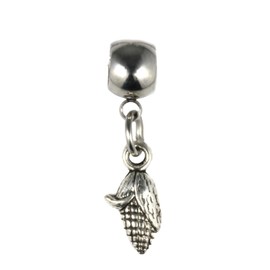 Dave The Bunny Corn Cob Charm - Decorative Piece with Stainless Steel Connector and Metal Alloy Charm - Ideal for Rustic and Farmhouse Decor, Realistic Fake Corn for Display