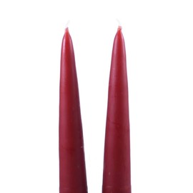Traditional Danish Style Pointed 17 Inch Dripless Taper Candles - 2 Pairs (Wine Red)