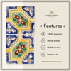 Casablanca Market MT032 Mediterranean Ceramic Malta Decorative Tile, Blue/Yellow