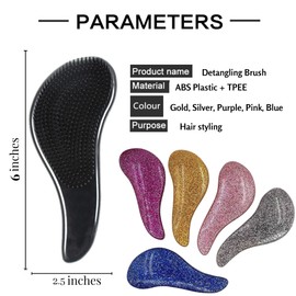 Glide Detangling Brush for Adults and Children Hair - Glitter Detangler Hairbrush for Natural, Wet, Dry, Fine, Curly, Thick, Straight, Afro Hair Styling Brush, Gold