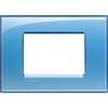 BTicino Living Light LNA4803AC Plate Square 3-Switch, Steel, blue, LNA4803AD