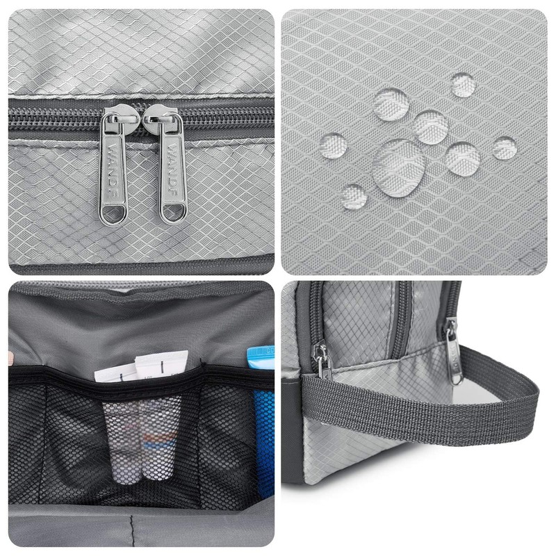 Small Nylon Toiletry Kit Bag, Lightweight Shaving Bag for Men