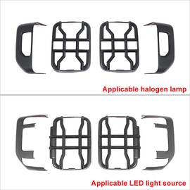 Hoolcar Tail Light Guards Rear Light Cover Protector for Jeep Gladiator JT 2018-2024, Black (Fit for Halogen Lamp)