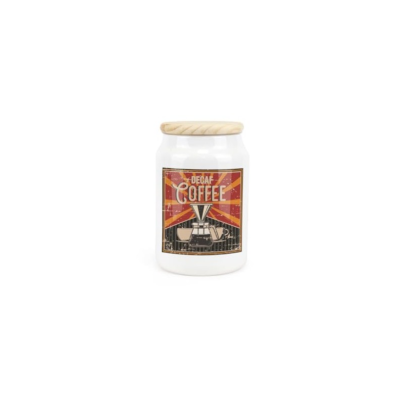 Purely Home Retro Drinks Ceramic Decaf Coffee Storage Canister -