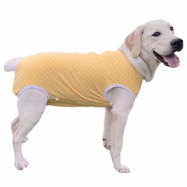 Kukaster Pet Dog Bodysuit After Surgery Castration Male Wound Protection Suits for Dog, Zip Design for Hair Loss, Allergies, Shaving, Grey White, 4XL