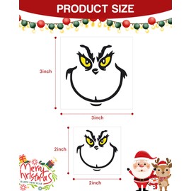Christmas Transfer Stickers for Ornaments, Christmas Decorations Face Decals Vinyl Sticker for Home Merry Christmas Party Supplies (10)