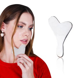 Soulvinee 1Pcs Stainless Steel Gua Sha Facial Tools Set, Metal Face Comb Detail Skin Care Tools, Body and Face Gua Sha Sculpting for Tighten Skin Lymphatic Drainage