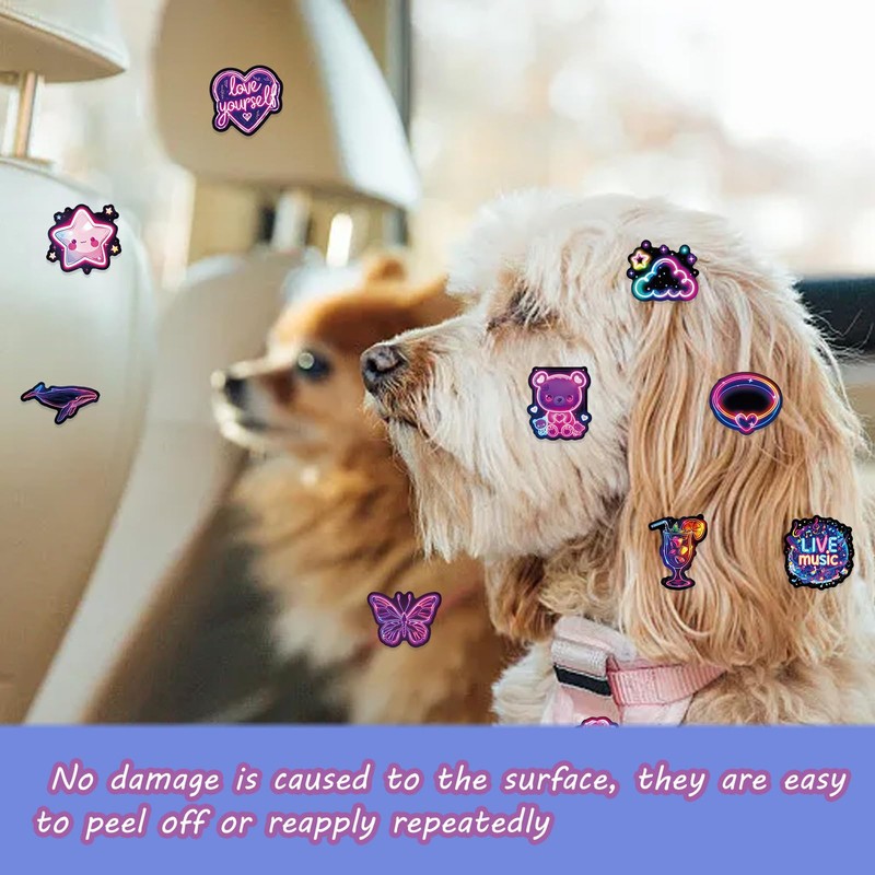 100 PCS Neon Stickers, Cool Graffiti Stickers, Waterproof Decals for