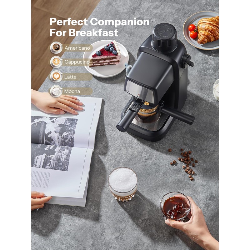 Reemix Espresso Machine 3.5 Bar, 800W Compact Size Coffee Maker