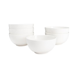 Vikko Ceramic Bowls, 24 Ounce White Soup Bowl, Set of 6 Large White Bowls, Classic and Versatile Salad, Fruit, Dessert Bowl, Microwave and Dishwasher Safe
