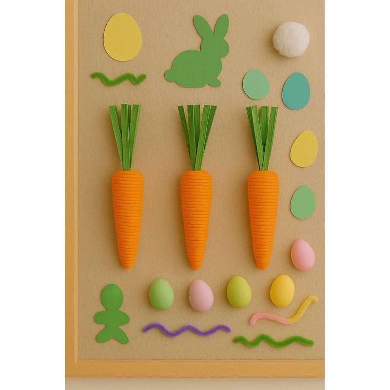 PMS Set of 3 Hanging Carrot Decorations – 12cm Easter