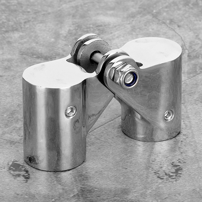 2Pcs Stainless Steel Folding Rotatable Connector Marine Boat Rail Tube
