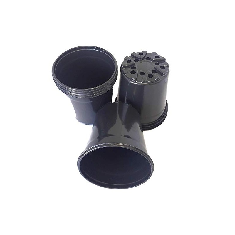 Landmark Plastics Nursery Black Plastic Pots, Trade Gallon Size, Box