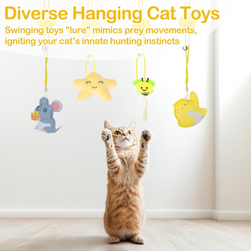 RAINFLOW 4 Pcs Cat Feather Toys -Interactive Cat Toys for