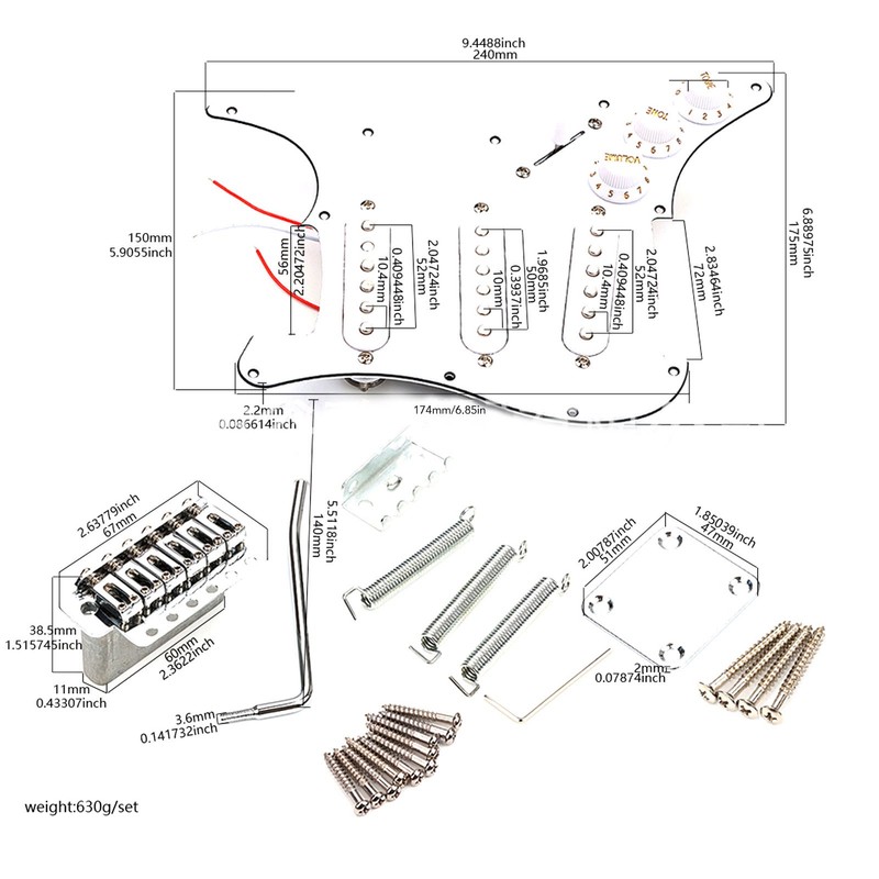 DIY Electric Guitar Kit with Prewired Loaded Pickguard Bridge System