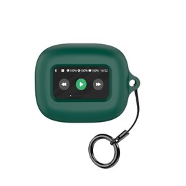 Case Compatible with jbl Live Beam 3 /for JBL Live Buds 3 /for JBL Live Flex 3 Wireless Earbuds Silicone Material Shockproof Unique Portable Protective Cover with Carabiner (Green)