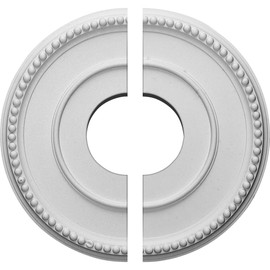 Ekena Millwork CM12BR2 Bradford Split Ceiling Medallion, (12-1/2"Outer Diameter, 3-7/8"Inner Diameter, 3/4"Projection, 6-5/8" Canopy)., Factory Primed