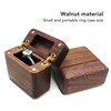 Ring Box Walnut Magnetic Cover Inlay Fleece Portable Wooden Wedding