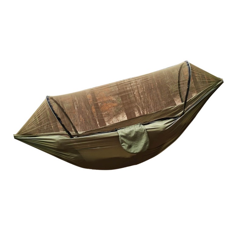 Camping Hammock with Net 210T Nylon Taffeta Automatic Quick Opening