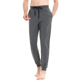 Idtswch 36 Inseam Mens Tall Sweatpants Extra Long Joggers Mens Tall Athletic Pants with Zip Pockets Dark Gray