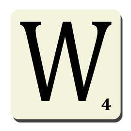 Alphabet Coasters - Letter W | 90mm x 90mm MDF Coaster | Made in the UK | DigiPrint Graphics (COASTER023)