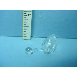 Bright Delights Miniature Clear Glass Traingular Bottle wi Stopper #HB782 - 1/12th Scale