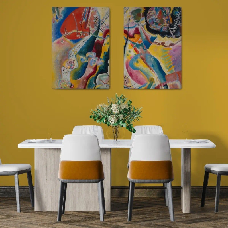 Set De Pinturas De Figuras Geometricas Canvas 3pz De 65x43cm