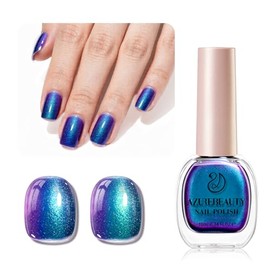 AZUREBEAUTY Chameleon Nail Polish no Gel Holographic Rainbow Glitter Natural Quick Dry Toenail Polish High Shine DIY Salon Home