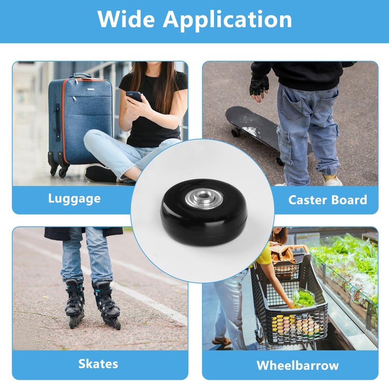 Pack of 4 Suitcase Castors Replacement Wheels, 50 x 18