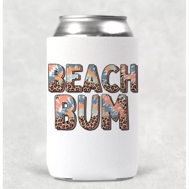 Country Grace With Alisha Beach Bum Animal Print 12OZ Beverage Koozie Neoprene Drink Can Cooler
