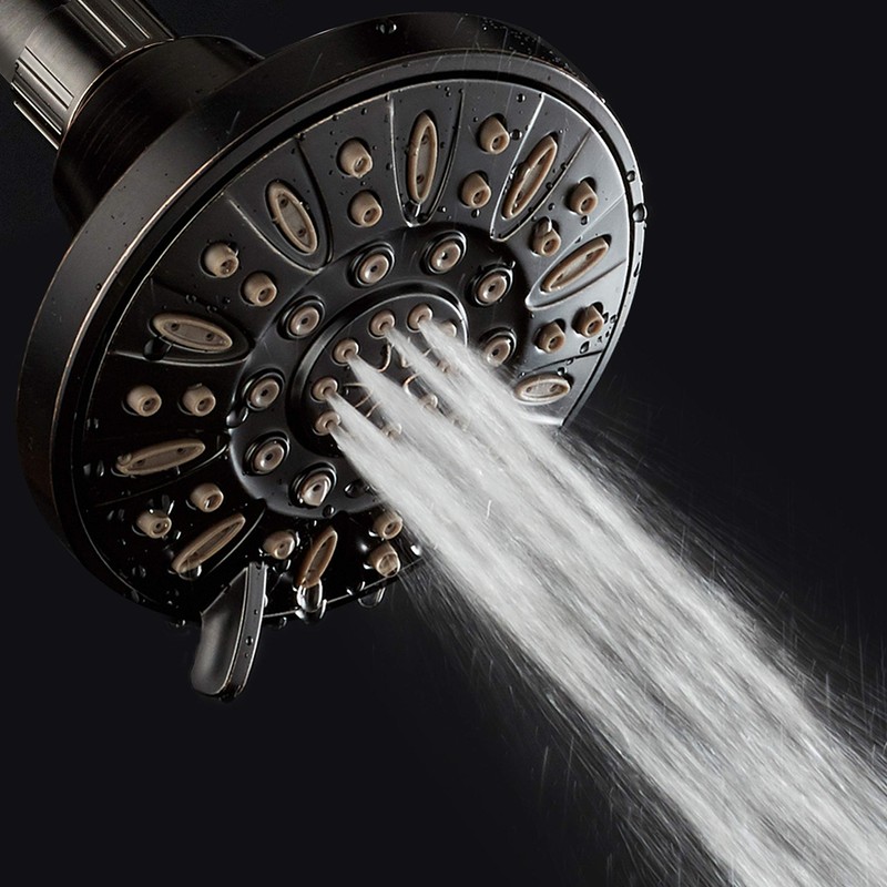 AquaDance OIL RUBBED BRONZE High Pressure 6-Setting 4" Shower Head