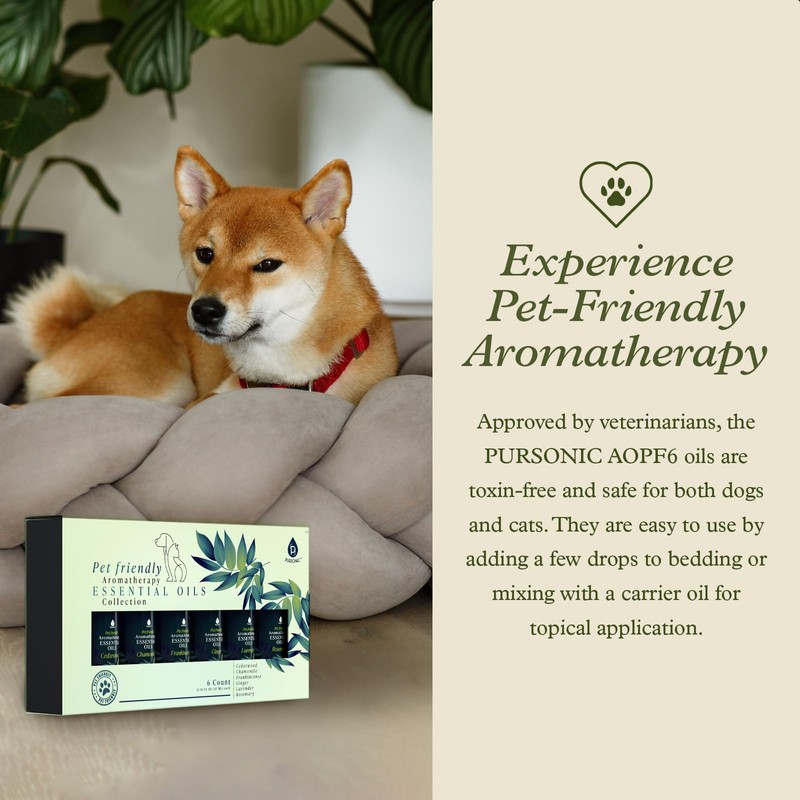 PURSONIC Pet Friendly Aromatherapy Essential Oils Collection, 6-Count - Safe