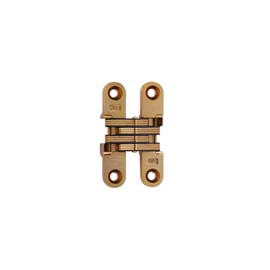 SOSS - 204CUS4 Model #204 Mortise Mount Invisible Hinges with 4 Holes, Zinc, Satin Brass Finish, 2-3/8" Leaf Height, 1/2" Leaf Width, 23/32" Leaf Thickness, 7 x 1-1/4" Screw Size (1 Pair)