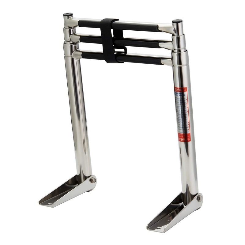 Manifish-Made 3 Step Boat Ladder, Stainless Steel Telescoping Boat Boarding