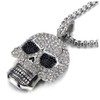 COOLSTEELANDBEYOND Steel Large Sugar Skull Pendant Necklace for Men Women