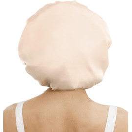 ATNKE Silk Bonnet for Sleeping Women Soft Double Layer Satin Lined Silk Hair Wrap Night Sleep Cap with Elastic Band for Long Jumbo Curly Braids Natural Hair/Lotus Pink