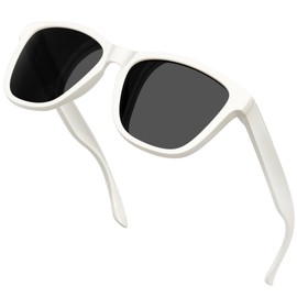 KANASTAL Polarized Sunglasses for Men Women White Sunglasses UV400 Protection Trendy Classic Sun Glasses Black shades Retro Frame for Driving Fishing Traveling