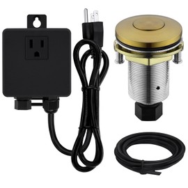 SINKINGDOM Garbage Disposal SinkTop Air Switch Kit with Stainless Steel Button, Champagne Gold