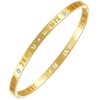 HIQUACC Women's Stainless Steel Bracelet 18K Gold Plated Bracelet Crystal