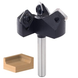 CNC Spoilboard Surfacing Router Bit 1/4 Shank, 3-Wings, 1-1/2” Cut Dia, Wood Slab Flattening Router Bit, for Rabbeting/Flycutter/Planing, by SICWOOD