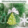 100Pcs Christmas Tree Ornament Hanger String Silver Ribbon with Snap
