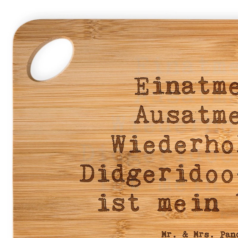 Mr. & Mrs. Panda Bamboo Chopping Board Saying Didgeridoo Yoga