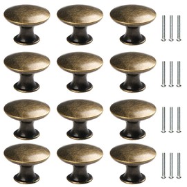 HonGien Furniture Knobs Brass Vintage Cabinet Knobs Drawer Knobs Furniture Handles Diameter 30 mm Knob for Cupboard Wardrobe Drawer (12)