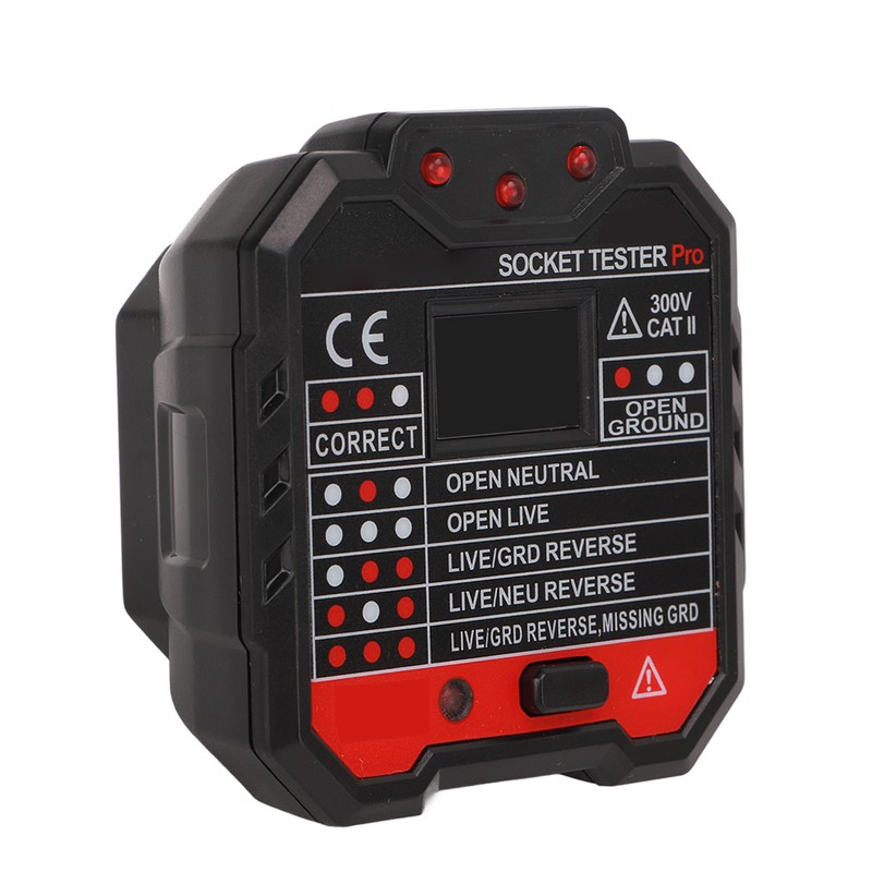 Socket Tester Outlet Electrical Receptacle Detector Phase Supply Polarity Voltage